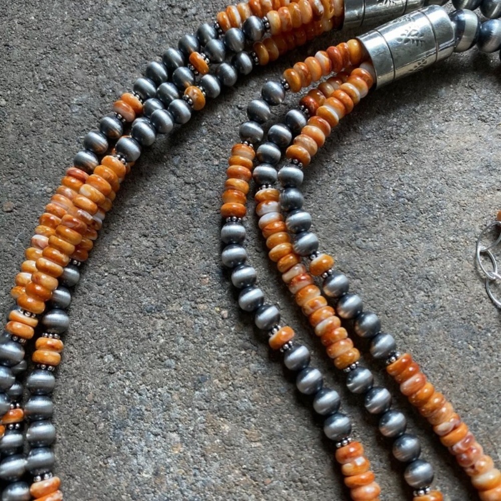 Sterlingsilver Multistrand Spinyoysterbeadnecklace - image 7